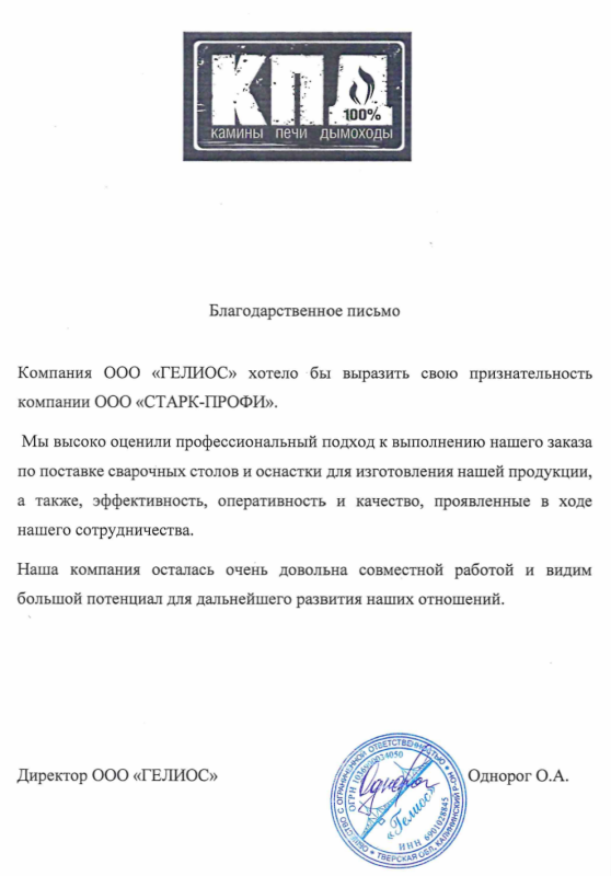 Отзыв ООО «ГЕЛИОС»