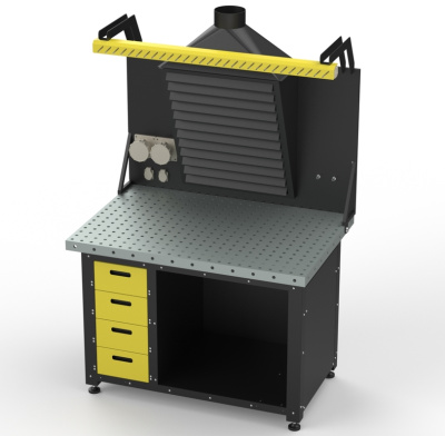 Рабочая станция с устройством удаления вредных веществ азотированная